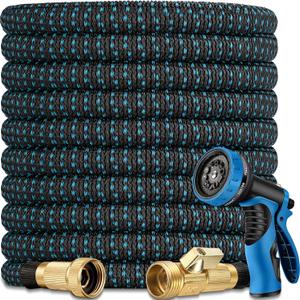 25 ft Expandable Garden Hose - Superior Strength 3750D - 3 -Layer Latex Core Garden HoseS - Expanding Water hoses - Extra Strong Brass Connectors/Storage Bag