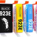 923XL 923 923e Ink Cartridges Combo Pack with Chip, Replacement for OfficeJet Pro 8120 8122 8124 8125 8130 8132 8134 8135 8138 8139 Printers, 4-Pack (Black, Cyan, Magenta, Yellow), High-Yield