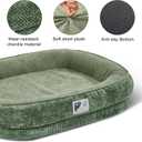 Orthopedic Dog Bed for Small Dog, Washable with Removable Cover & Non Slip Bottom with Four Sided Bolster Cushions, squishmallow Green S