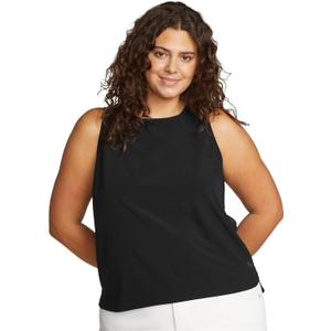 Eddie Bauer Women's Women's Plus Departure Crew Neck Tank (Black, XXL)