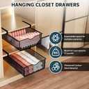 2 Pack Underwear Sock Drawer Organizer Set, Pull-Out Storage Baskets for Bra & Clothing, Closet & Dorm Room Organization Essentials(Black)