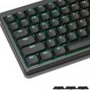 Womier Low Profile Keycaps for Mechanical Keyboard, Black Shine Through Keycaps, PBT Keyboard Key caps 60% 65% 75% 96% 100% for Cherry Gateron MX Switches, Black Backlight