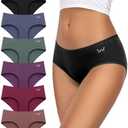 TANSTC Womens Underwear Low Rise Cotton Hipster Panties Soft Stretch Briefs Breathable Ladies Underpants 6 Pack M