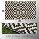 SAND MINE Waterproof Outdoor Rug 5x8 ft, Plastic Reversible Rug, Modern Area Rug, Large Floor Mat for Outdoors, RV, Patio, Backyard, Deck, Picnic, Beach, Camping, Black & Beige