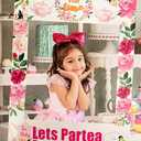 JeVenis Lets Partea Photo Booth Frame & Props - Tea Party Supplies for Bridal Shower & Birthday Parties