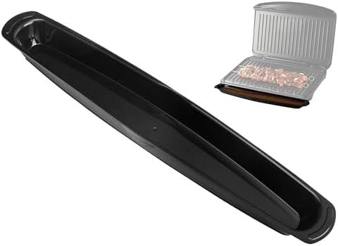 FancyTark 【14.5" Long】 Grill Oil Grease Catcher Drip Tray Pan for George Foreman Grill Replacement - Black