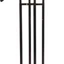 SSWBasics Black 4 Way Adjustable Clothing Rack with Slanted Arms - Retail Clothing Rack Display - Adjustable Height Arms from 48" to 72" Perfect for Clothing Stores