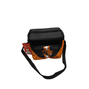 Orange and Black Lunch Cooler with Beaver