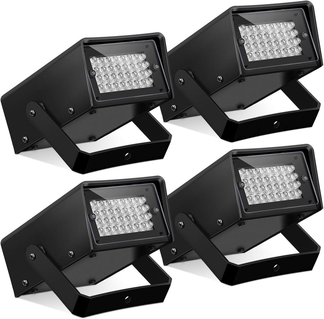 Treela 4 Packs Strobe Party Lights, Bright LED Strobe Stage Light Mini Party Lights Adjustable Flash Speed Control for Party Stage Club Disco Bar Halloween Decoration(White,32 LED)