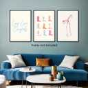 xbsifyiooa Long Live Cowgirls Canvas Wall Art, Pink Bow Coquette Poster, Set of 3 Coastal Cowgirls Wall Art, Cowgirl Boots Painting, 12x16in Unframed