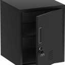 JINGUR Metal Storage Locker Cabinet with Locking Door and Adjustable Shelf for Home Office Classroom Workshop Organization (Black)