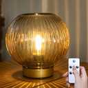 ULAROOM Battery Operated Lamp with Remote Control,Battery Powered Table Lamps with Timer&Replaceable LED Blub,Dimmable Brightness Small Lamp for New Home Gift Decorative Corner Bedroom (Yellow)