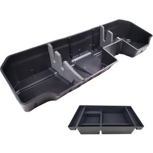 Under Seat Storage Box & Center Console Organizer Tray Fit for 2019-2025 Chevy Silverado 1500 GMC Sierra 1500 2020-2025 2500 3500 HD Double Cab & Crew Rear Under Seat Storage Organizer Box