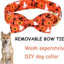 Unique style paws Halloween Dog Collar with Bow Tie Cotton Adjustable Puppy Collar for Small Medium Large Dogs-XS