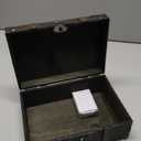 Wooden Box with Lid Vintage Treasure Chest with Hinged Lid Decorative Lock box Keepsakes Boxes (L)