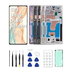 US Version for Samsung S23 Ultra Screen Replacement for Galaxy S23 Ultra 5G with Frame & Fingerprint Sensor – Includes Full Tool Kit & Installation Guide