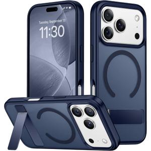 SPIDERCASE Magnetic for iPhone 17 Pro Max Case,with [3 Stand Ways] [Military Grade Drop Protection] with Invisible Stand Shockproof Slim Case for iPhone 17 Pro Max 6.9",Blue