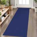 KOZYFLY Runners for Hallways 2x6 ft Washable Kitchen Runner Non Slip Rubber Backed Hall Runners Cotton Entryway Runner Rugs Floor Carpet for Indoor Backdoor Bedroom Kitchen, Royal Blue/Navy