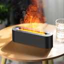 Flame Essential Oil Diffuser, Upgrade 7 Colour Lights Aromatherapy Diffuser, Oil Diffuser, Air Humidifier, Aroma Diffusers for Home, Bedroom, Office, Yoga, Timer & Waterless Auto Off 150ml (Black) (Black)