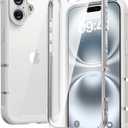 Diaclara Designed for iPhone 16 Case, Full Body Rugged Case with Built-in Touch Sensitive Anti-Scratch Screen Protector, Upgraded [Full Camera Protection] for iPhone 16 Holsters 6.1" (White)