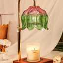 Flower Candle Warmer Lamp with Timer Dimmable, Adjustable Height Mothers Day Birthday Gifts for Women Mom House Warming Gifts New Home Bedroom Decor, Candle Warmer Light for Jar Candle Pink Green