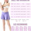 QooNoo Girls Athletic Shorts Flowy Running Shorts with Pockets V Crossover 2 in 1 Girls Tennis Shorts Butterfly Skorts (Purple, S)