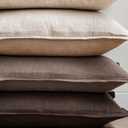 Foindtower Set of 2, Decorative Linen Soild Throw Pillow Covers Soft Accent Euro Cushion Case Farmhouse Neutral Pillowcase for Chair Couch Sofa Bedroom Living Room Home Decor 16 x 16 Inch Light coffee (Malt Ball)