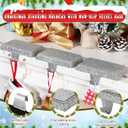 Huwena Metal Christmas Stocking Holders Shiny Mantel Heavy Duty Stocking Hooks Glitter Hanging Hangers Christmas Ornaments for Fireplace Window Mantle Table Decoration(Stylish,Silver,4 Pcs)