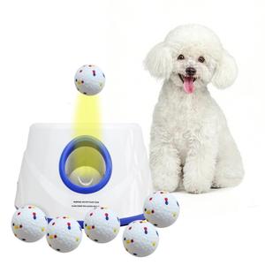 Automatic Dog Ball Launcher, Dog Ball Throw Launcher, 3 Adjustable Distance 2045FT, with 6 2.3inch ETPU Balls, for Small/Medium Dogs, Indoor and Outdoor Interactive Toys