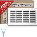 Fits 20x10 Duct Opening | Steel Return Air Filter Grille by Handua [Removable Door] for 1-inch Filters | Vent Cover Grill | White | HVAC Cold Air Intake Grille | Out Dim: 22 5/8"W X 12 5/8"H