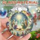 2 x Christian Gifts: Nativity Christmas Ornaments - Religious Gifts for Kids and Women of Faith - Christmas Tree Decoration Stained Glass Nativity Ornament