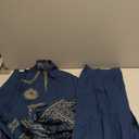 MKP9007 Blue and Ivory Men's Kurta Pyjama Indian Suit Bollywood Sherwani (4X-Large)