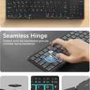 Nillkin Upgraded Foldable Bluetooth Keyboard with Touchpad & Number Pad, Portable Wireless Keyboard for Travel, Pocket-Sized, Full Size Keys, Support 3 Devices for iPad Laptop Tablets Phone, Black
