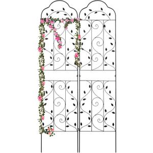 hogardeck Metal 84 * 19 Garden Trellis 2-Packs for Climbing Plants Flowers Vegetables Planting Arched Outdoor Decoration for Courtyards Lawns Gardens
