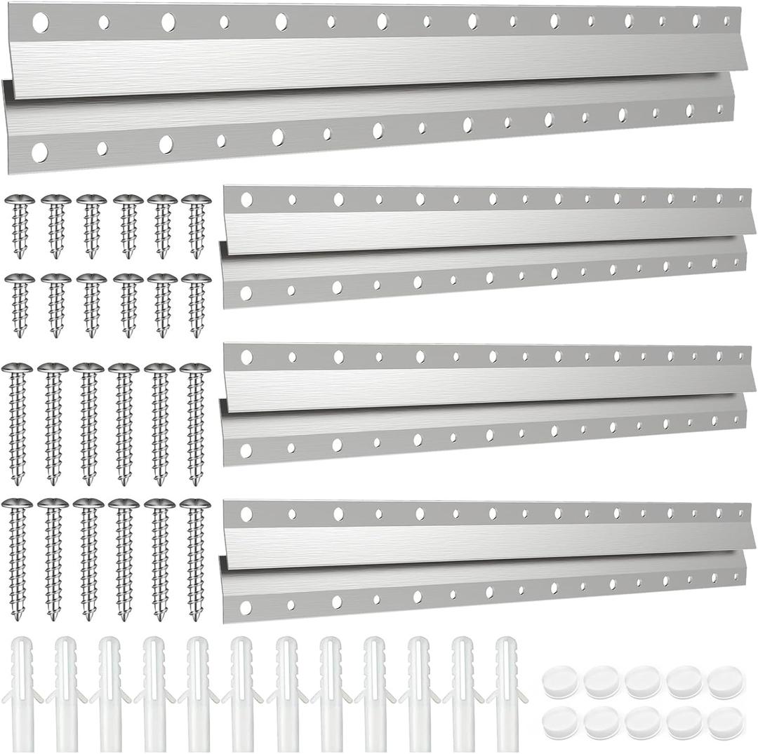 French Cleat Picture Hanger 16inch,Wall Mounting Brackets Cleat Picture Hanger Kit ,Z Bar Clips for Hanger Supports,Z Bracket Picture Hangers Kit for Pictures,Mirrors,and Art (4 Pairs)