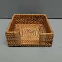 2 x Sumnacon Napkin Holder,Square Rattan Napkin Holder Table Wicker Countertop,Cocktail Napkin Holders Rustic Napkin Holders for Kitchen Dining Table Counter Vintage Napkin Basket for Picnic Wedding Party