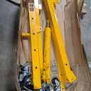 2 Ton Folding Hydraulic Engine Hoist with Lever, Folding Engine Shop Crane Hoist Lift, Heavy Cherry Picker with 6 Wheels for Garage, Workshop,Gold