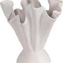 Bloomingville Stoneware Ruffled Vase with Reactive Glaze, Matte Cream, 11.25"L x 8.75"W x 11.5"H