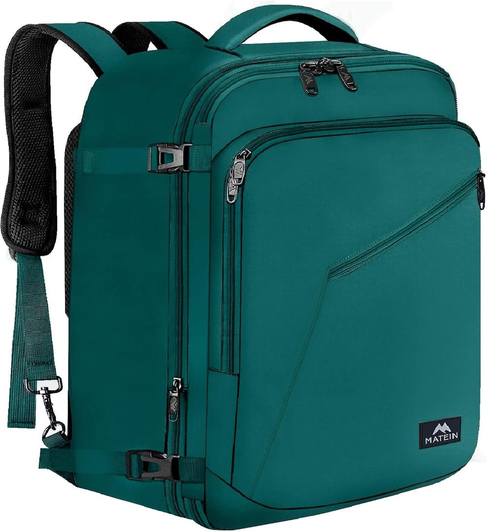 MATEIN Travel Backpack Large, Water Resistant Carry on Backpack for Travelling, Airline Approved Large Capacity Back Pack, Expandable Lightweight Overnight Daypack, Travel Gift, Peacock Blue