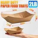 300 Pack 2LB Paper Food Trays, Heavy-Duty Disposable Kraft Paper Food Boats, Serving Basket Tray for Fries Nachos Snacks Hot Dog Taco Popcorn,Food Holder Trays for BBQ Party Picnic Wedding, 14.8" x 6.7" x 5.3"