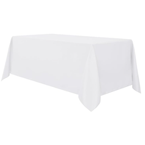 sancua 1 Pack White Tablecloth 90 x 156 Inch - Rectangle Table Cloth for 8 Feet Tables Stain and Wrinkle Resistant Washable Polyester Table Cover for Dining Wedding Banquet Party Buffet Restaurant