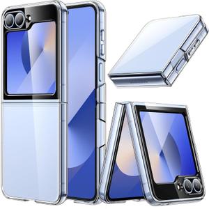 JETech Case for Galaxy Z Flip 7 FE 2025 / Z Flip 6 2024, Crystal Transparent Hard PC Shell, Anti-Scratch Shockproof Slim Protective Phone Cover (Clear)
