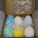 Wonderjune 6 Pcs Large Easter Eggs 4" Foam Flocked Eggs for Easter Centerpieces for Spring Home Office Table Decor, Party Supplies Gifts for Friends (Soft Color)