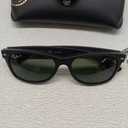 Ray-Ban RB2132 POLARIZED NEW WAYFARER Square Sunglasses For Men For Women + BUNDLE with Designer iWear Eyewear Care Kit (Matte Black/ Blue Gradient Grey Polarized) Lens Width: 55 Millimeters