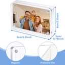6pcs Mini Acrylic Picture Frame 2.5x3.5 inch Clear Acrylic Business Card Frame Double Sided Magnetic Photo Block Frames Desktop Frameless Picture Display Wallet Size Desktop Display Stand for Office