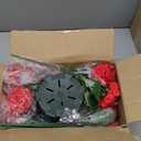 Geraniums Artificial Flowers for Outdoors, 2 Pack Potted Plants Red Faux Geraniums Bush Artificial Topiaries Realistic UV Resistant Fake Flowers Plants for Planters Outside Gardens Front Door Indoor