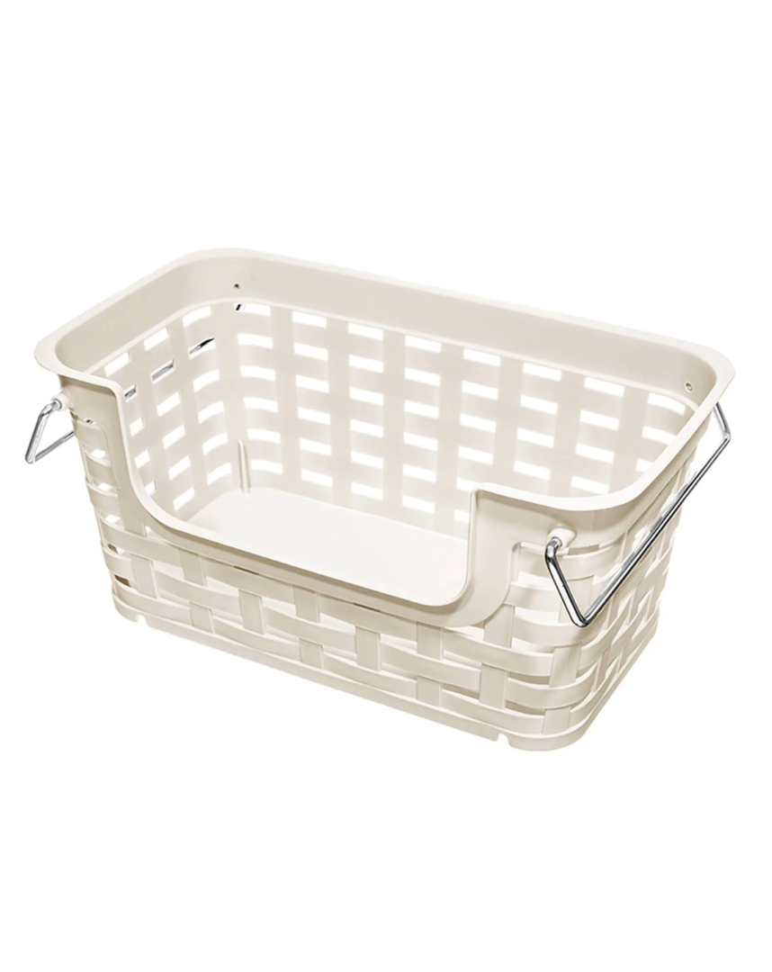Small Stacking Storage Basket with Metal Handle