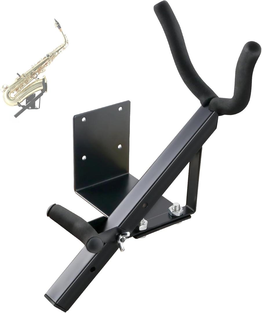 EASTROCK Alto&Tenor Saxophone Wall Stand Saxophone Wall Mount Saxophone Holder Rack (Saxophone Wall Stand), Black