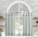 Archaeo Washed Cotton Small Window Twist Tab Cafe Curtains, 52" x 45", Seafoam Green, 2 Panels