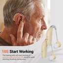 OTC Hearing Aids Rechargeable BY4U Hearing Amplifiers with 16-Channel Digital Noise Cancellation Volume Control Rechargeable Wireless Comfortable Wear, Design for Seniors &Adults with Hearing Loss